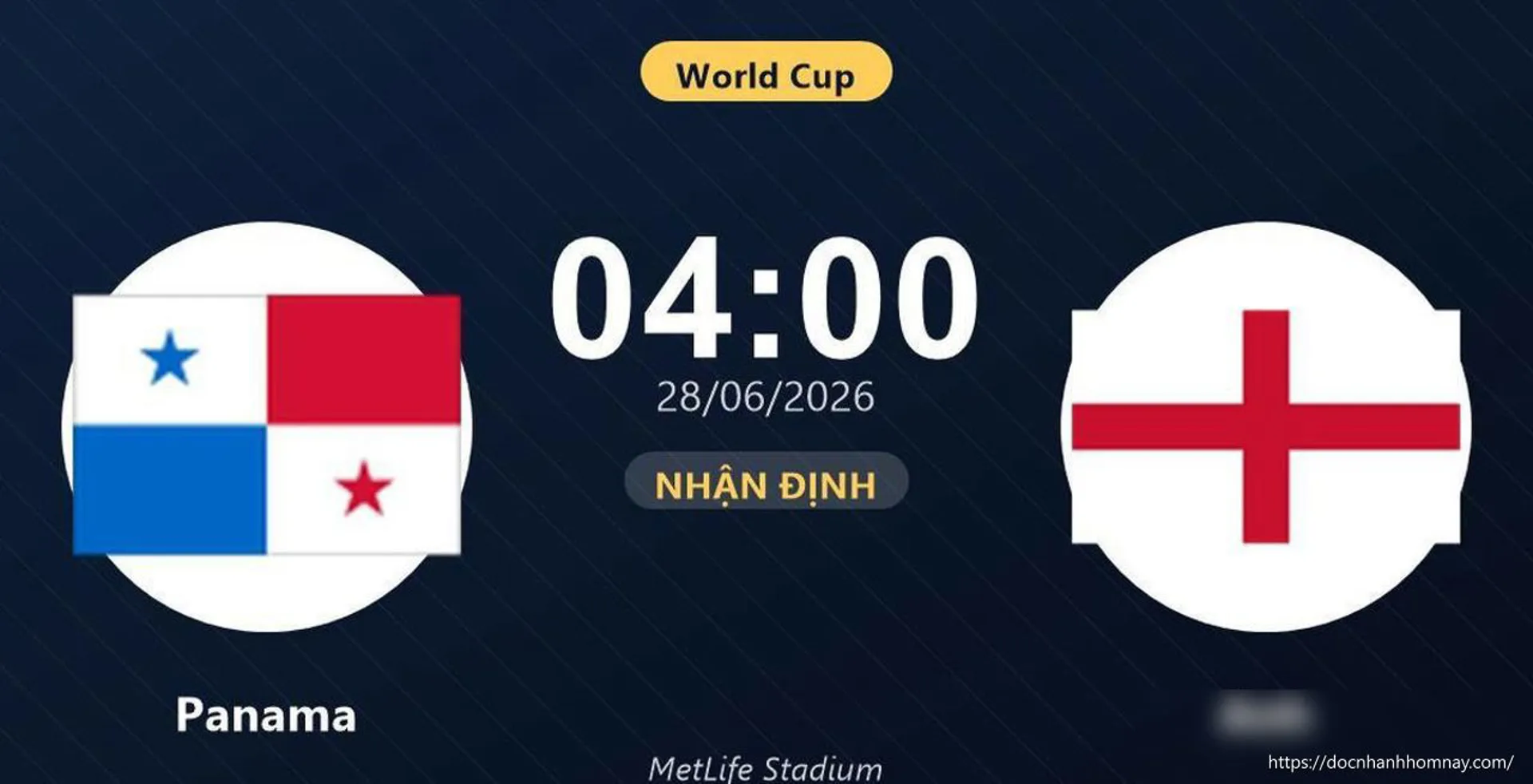 Trực tiếp Panama vs Anh: Cơ hội bứt phá của đại diện châu Âu