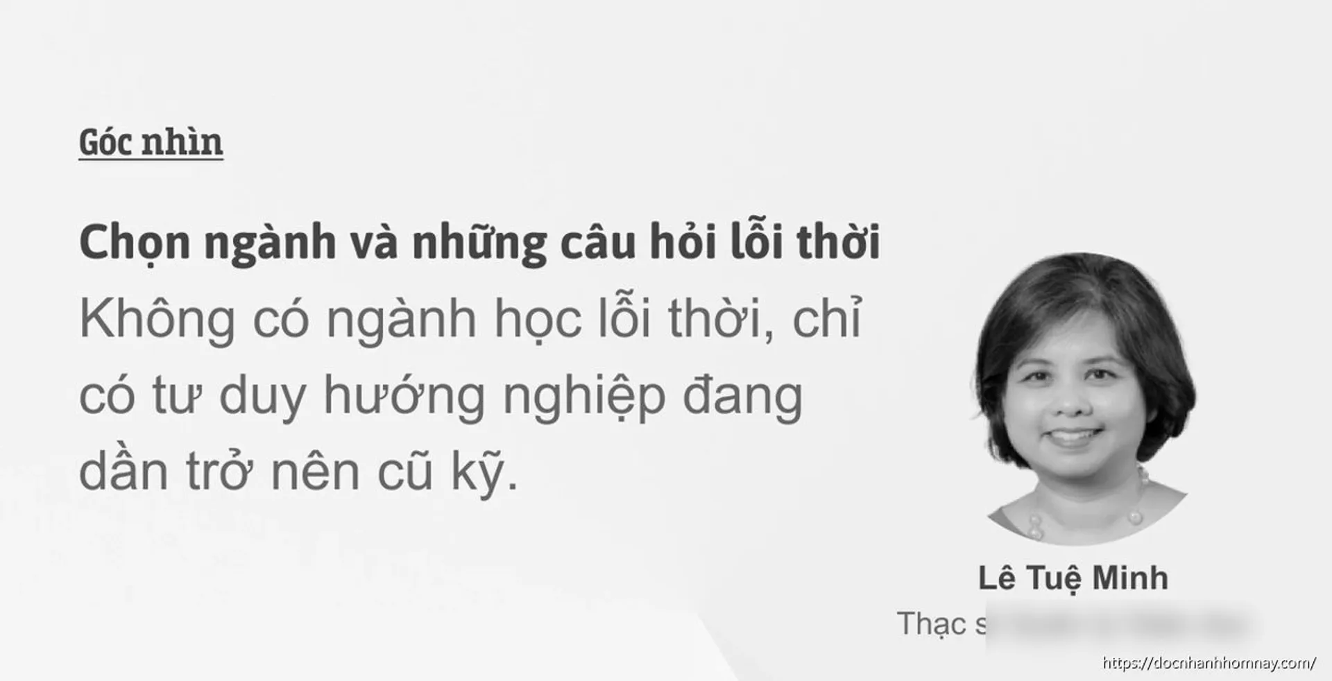Chọn ngành và những câu hỏi lỗi thời