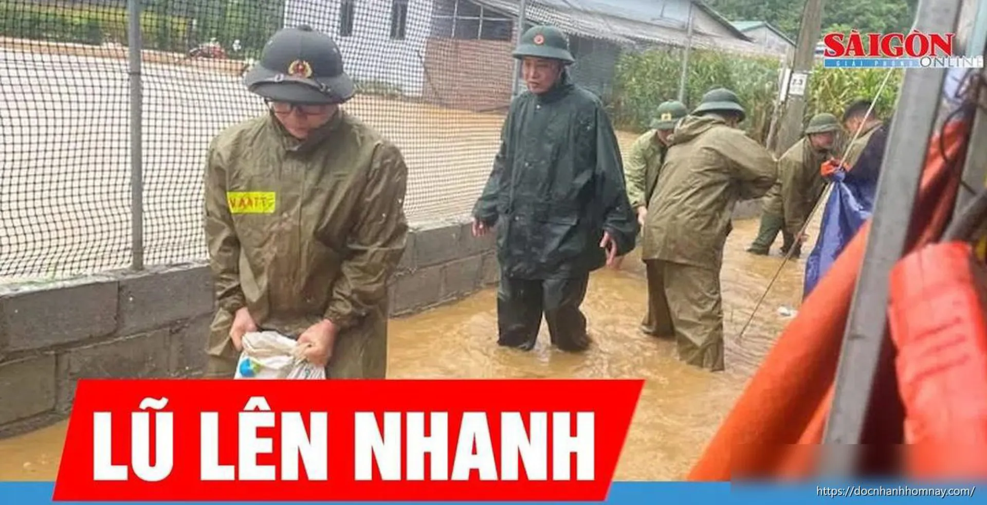 Cao Bằng: Lũ trên sông Bằng Giang dâng cao, nhiều khu vực chìm trong biển nước
