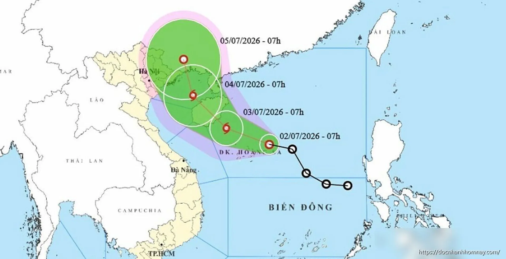 Áp thấp nhiệt đới mạnh lên thành bão trong 24 giờ, hướng vào Vịnh Bắc Bộ