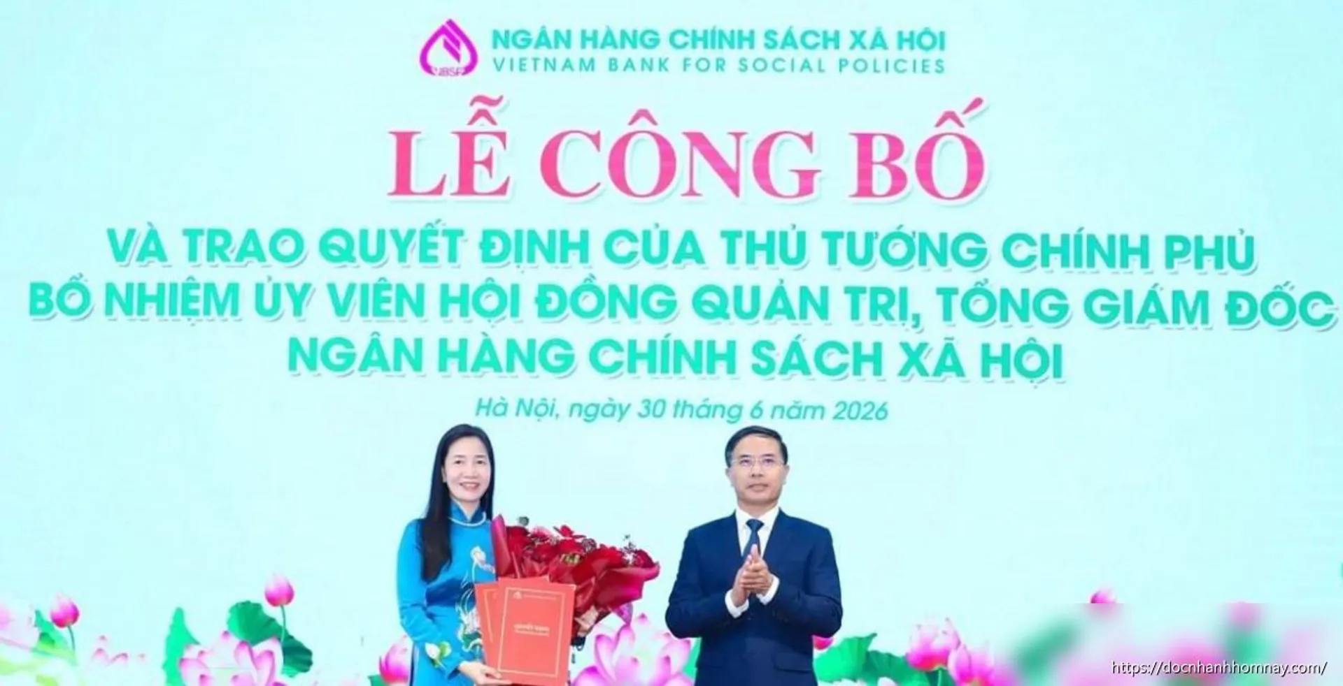 Bà Nguyễn Thị Hằng làm Tổng Giám đốc Ngân hàng Chính sách xã hội từ 1/7/2026