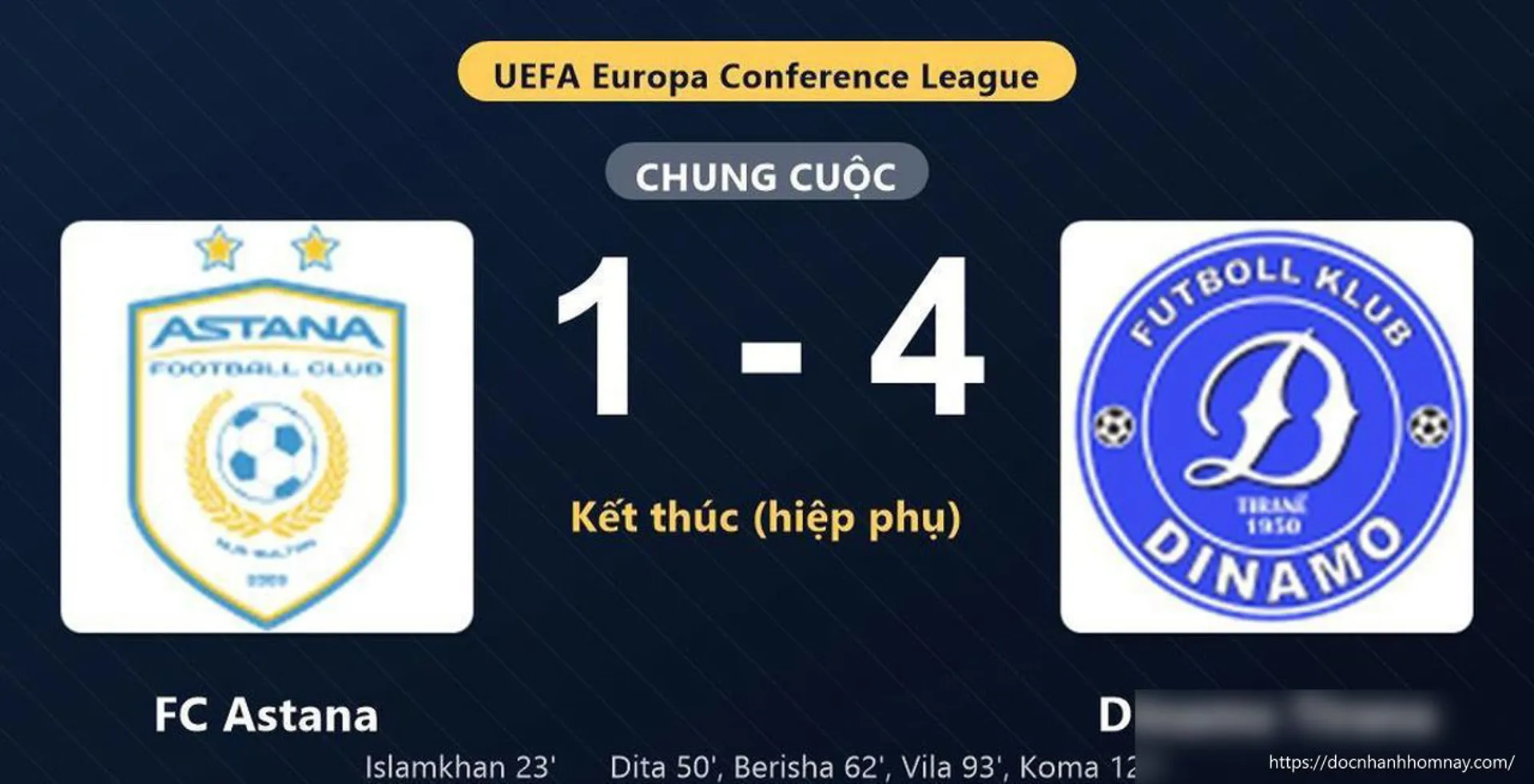 Dinamo Tirana ngược dòng ngoạn mục trước FC Astana tại UEFA Conference League