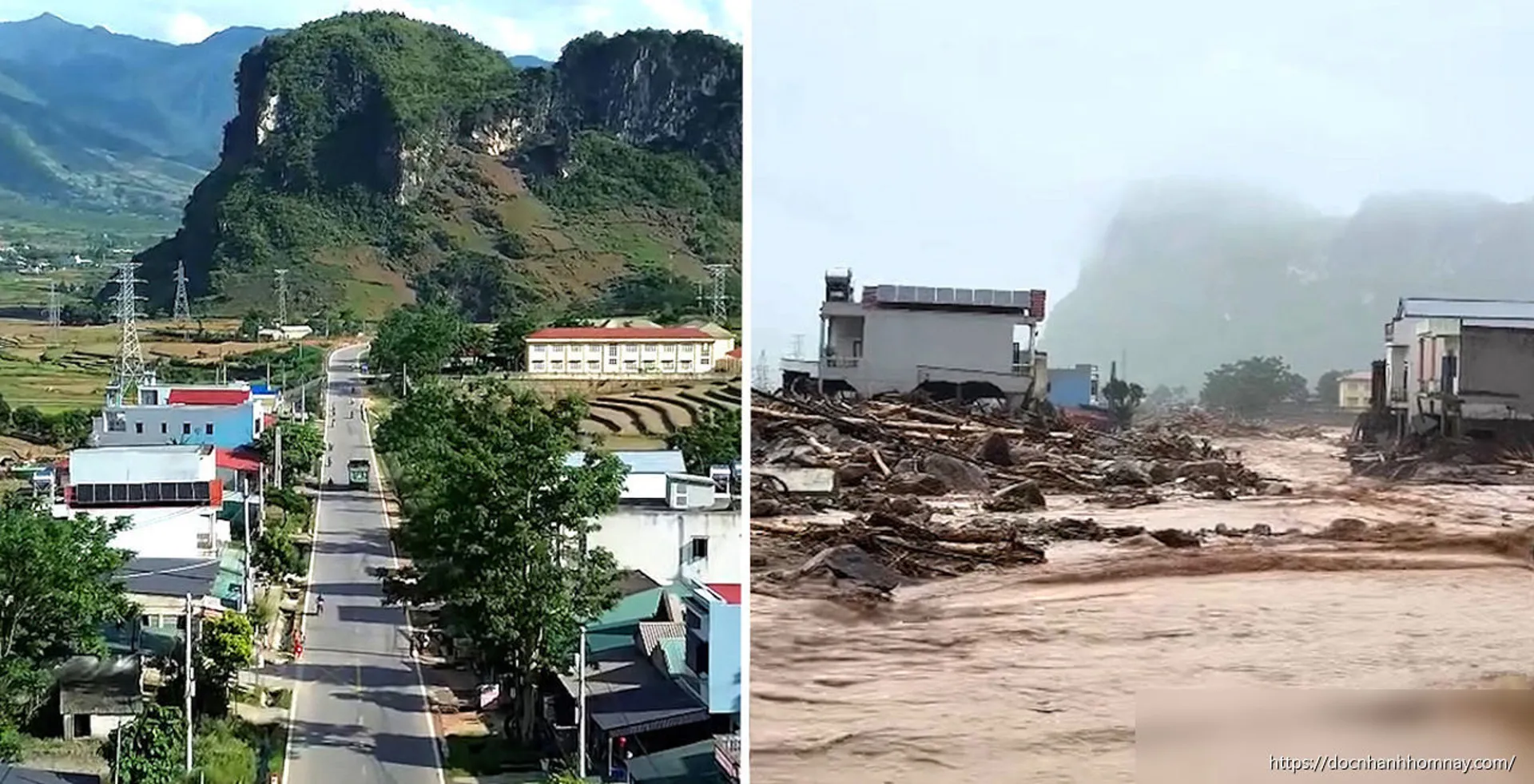 Mường Than trước và sau trận lũ quét: Sự tàn phá khủng khiếp