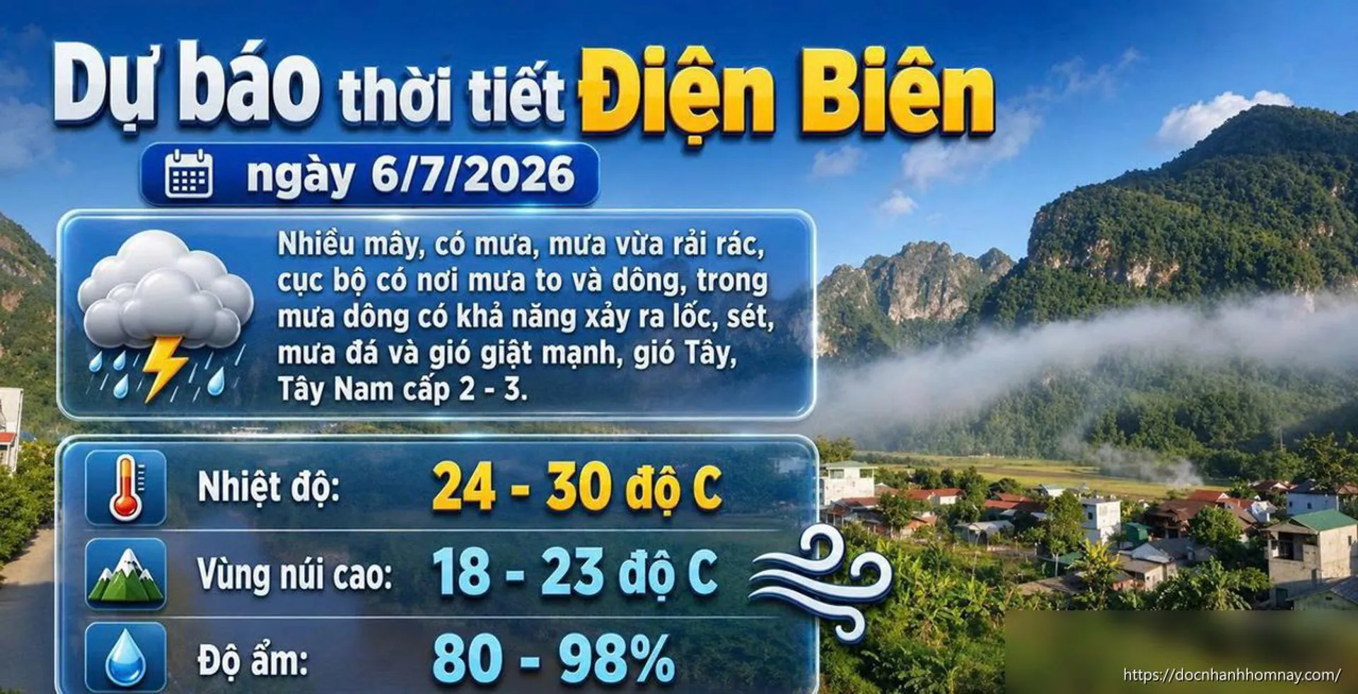 Dự báo thời tiết hôm nay 6/7/2026: Nắng nóng gay gắt ở Bắc Bộ