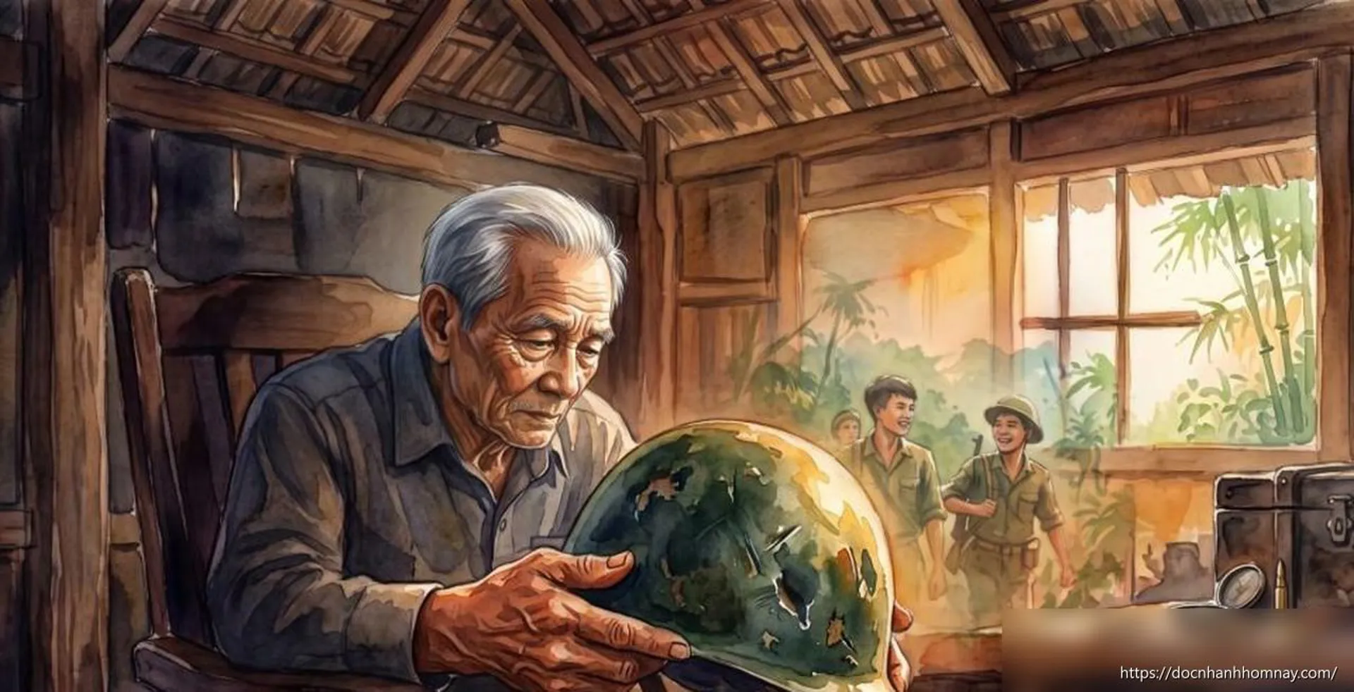 Chiếc mũ sắt cũ