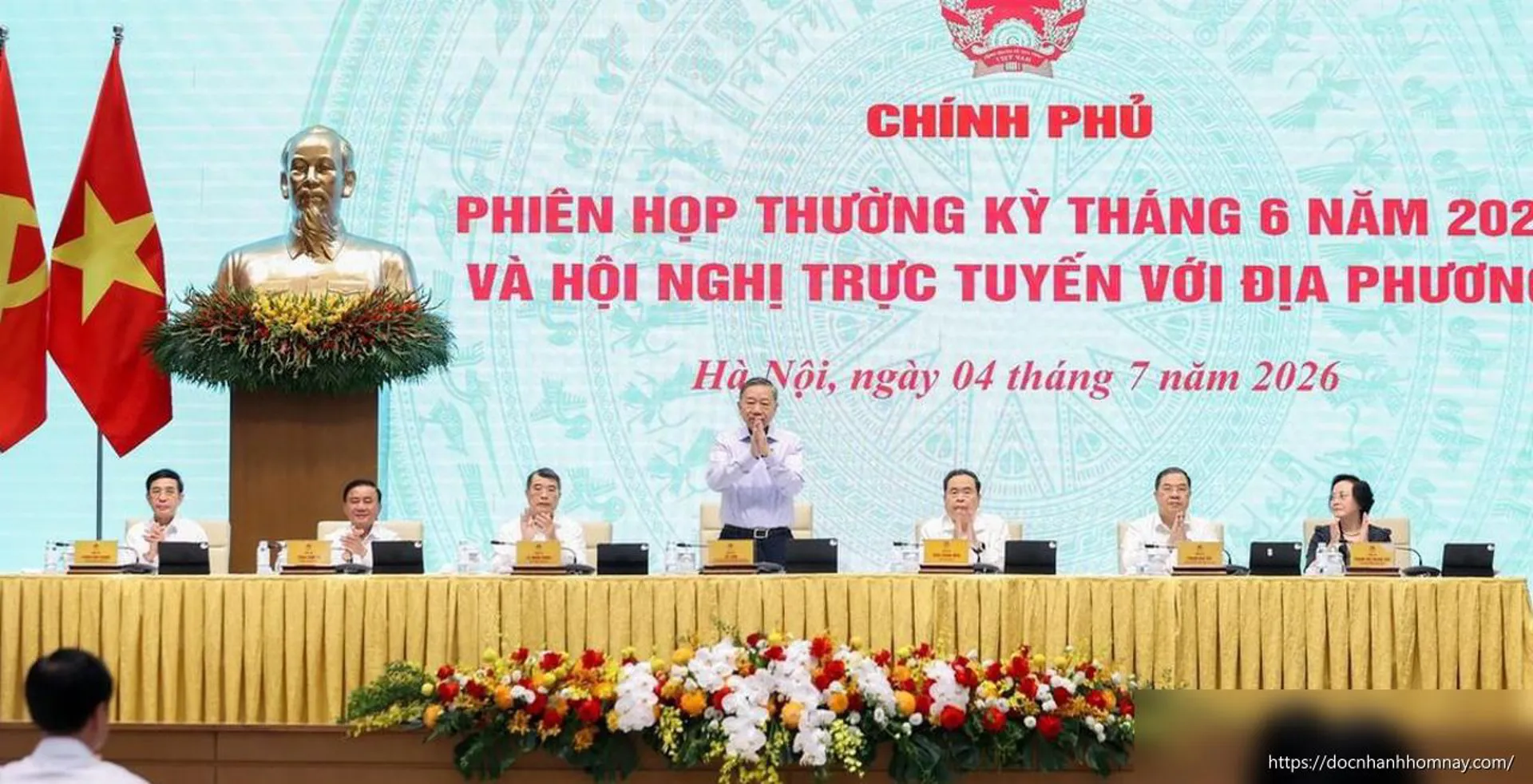 Tổng Bí thư, Chủ tịch nước Tô Lâm dự phiên họp Chính phủ tháng 6/2026