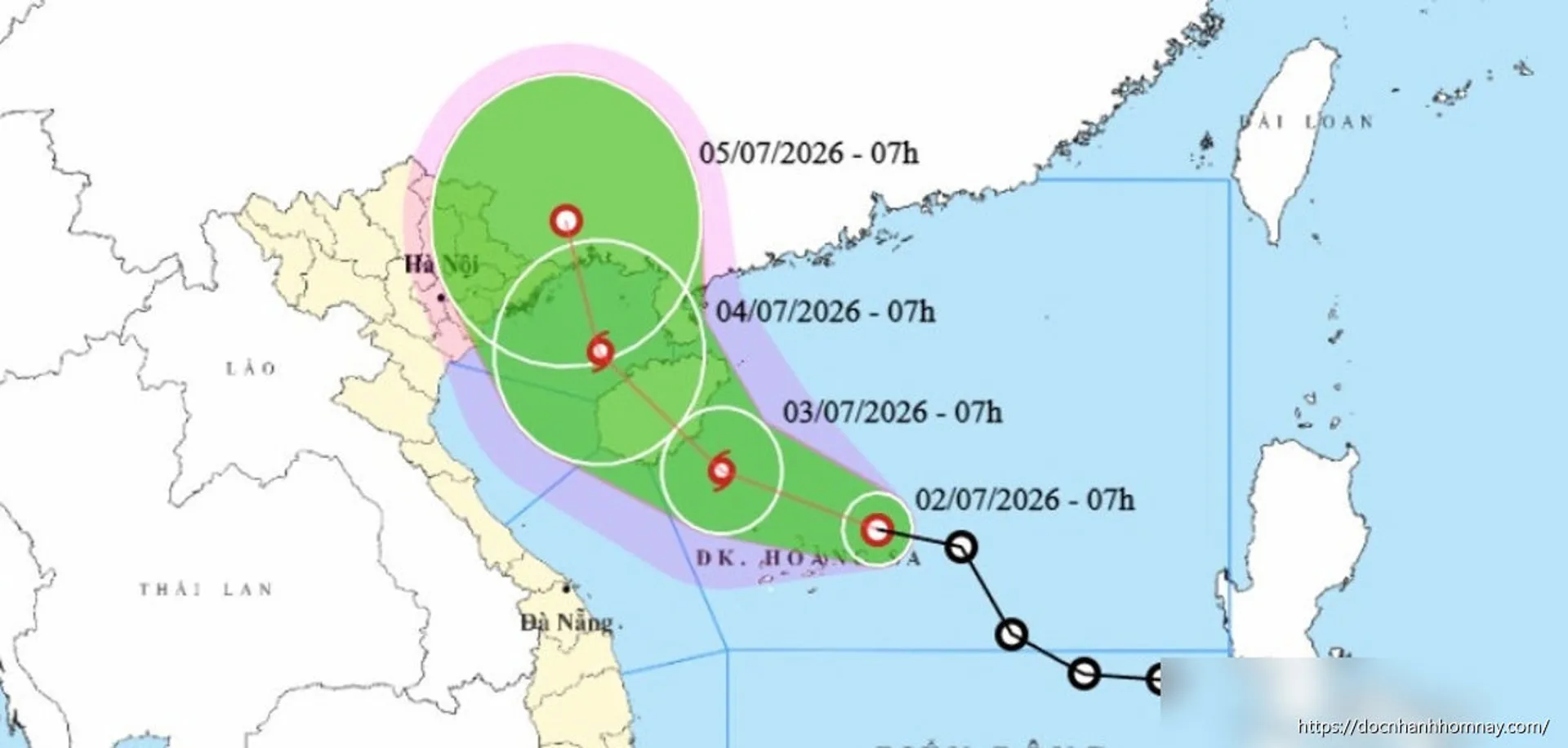 Áp thấp nhiệt đới sắp mạnh lên thành bão số 1, hướng vào Bắc vịnh Bắc Bộ