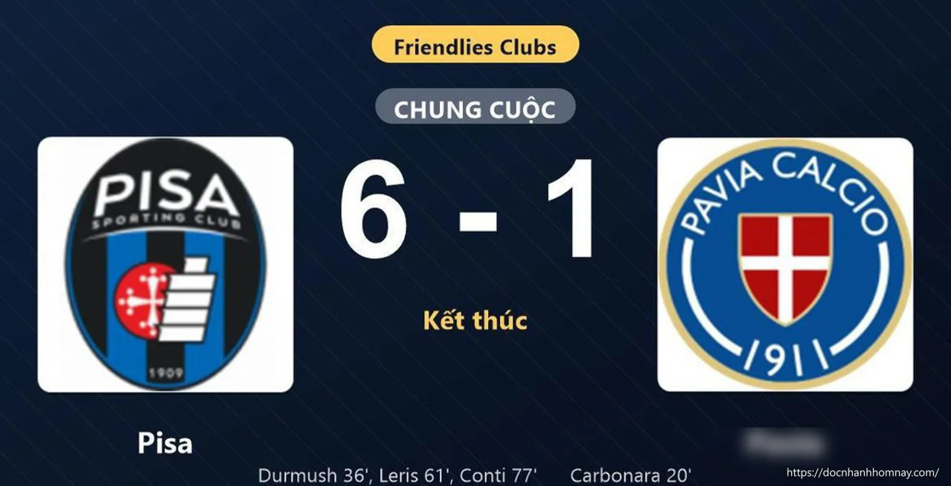 Pisa ngược dòng hủy diệt Pavia 6-1: Màn trình diễn bùng nổ trong hiệp 2