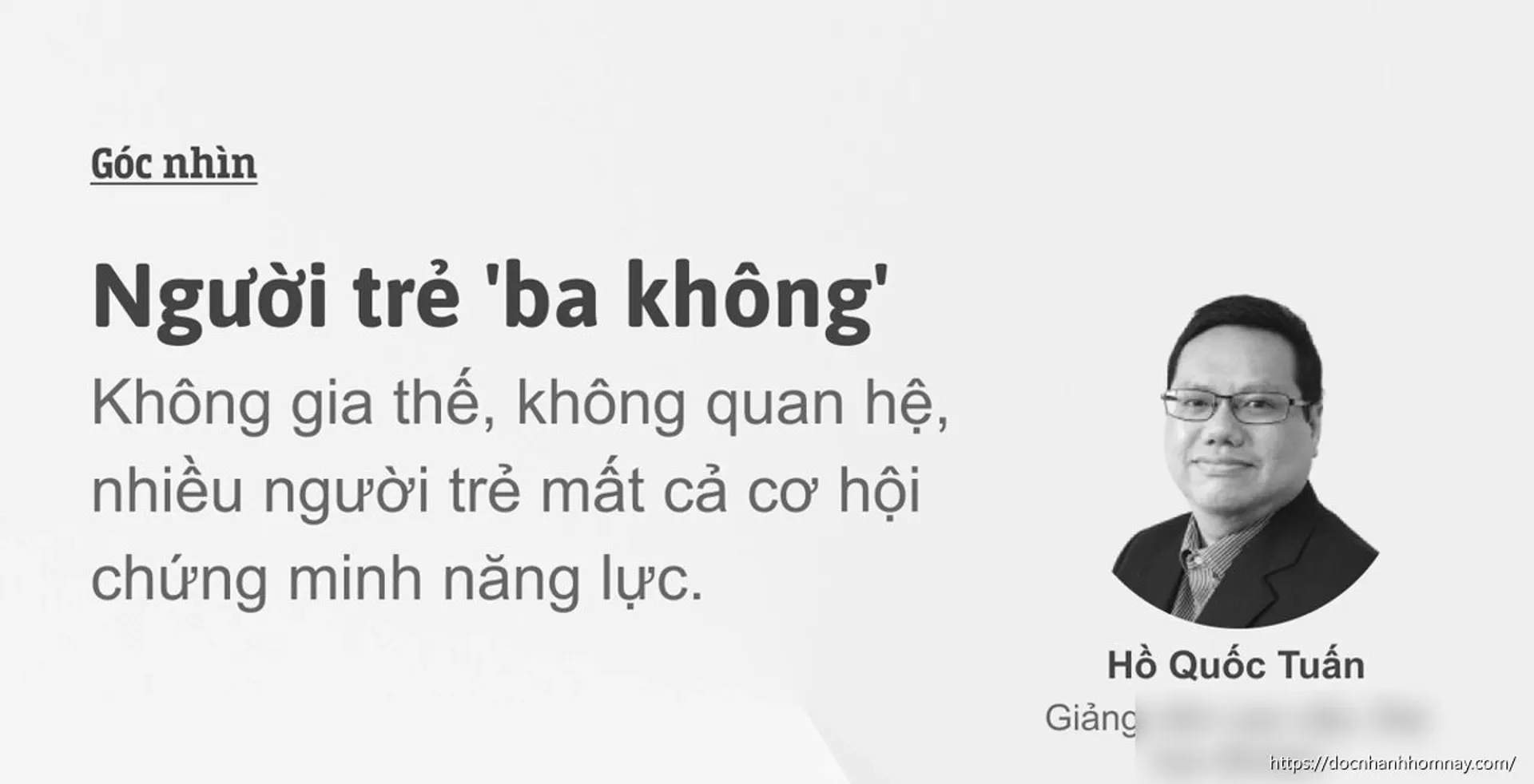 Người trẻ 'ba không'